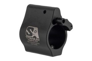 Superlative Arms Bleed Off Adjustable Titanium Gas Block Set Screw .625" nDLC Dark Finish features a low profile